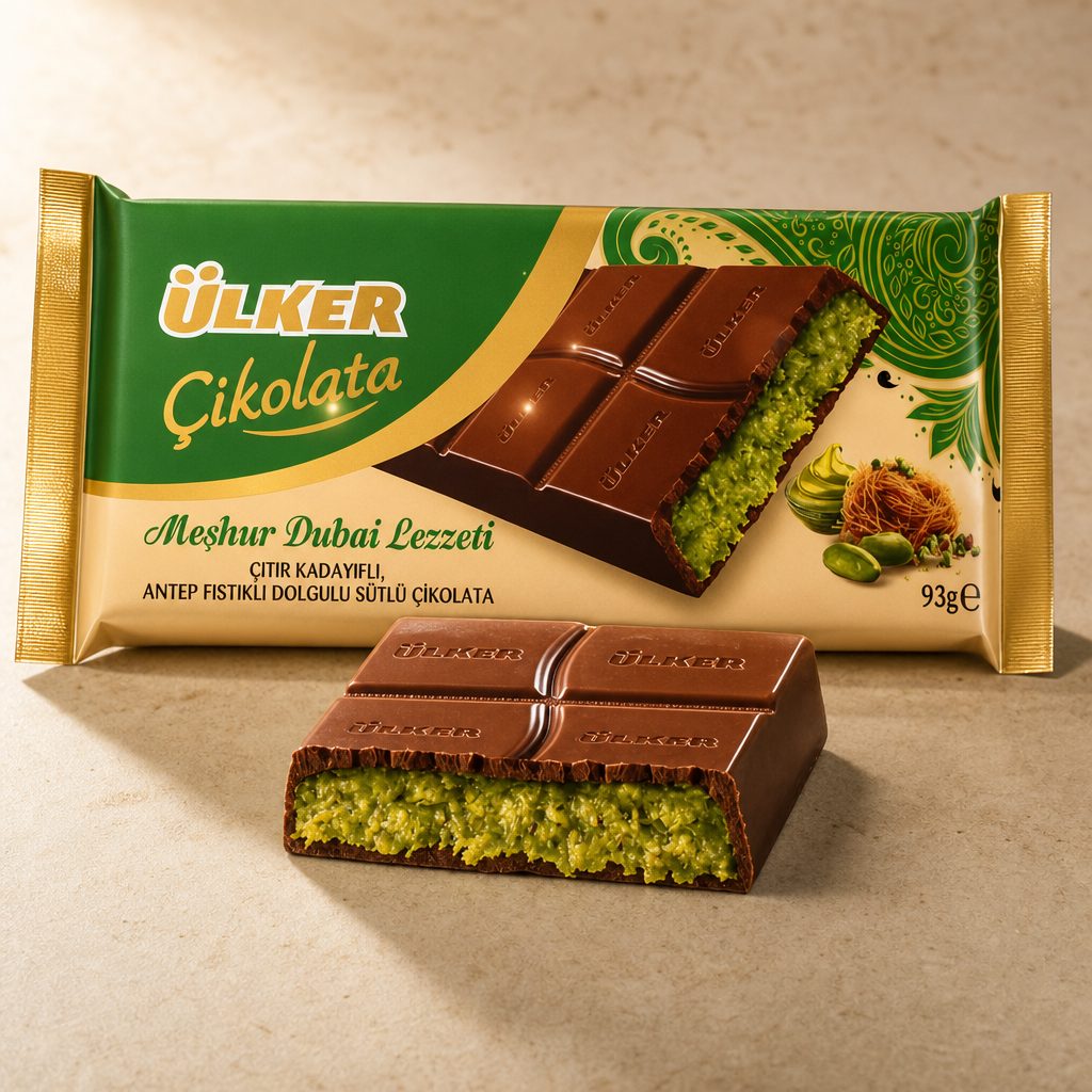 Ulker Dubai Chocolate with Antep Pistachio & Crispy Kataifi.